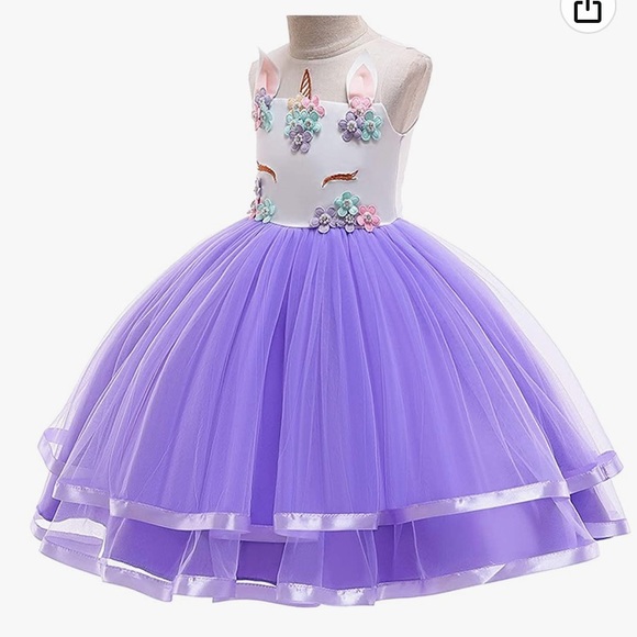 Princess Dresses for girls Unicorn Costume Flower Pageant Dress - Picture 5 of 7